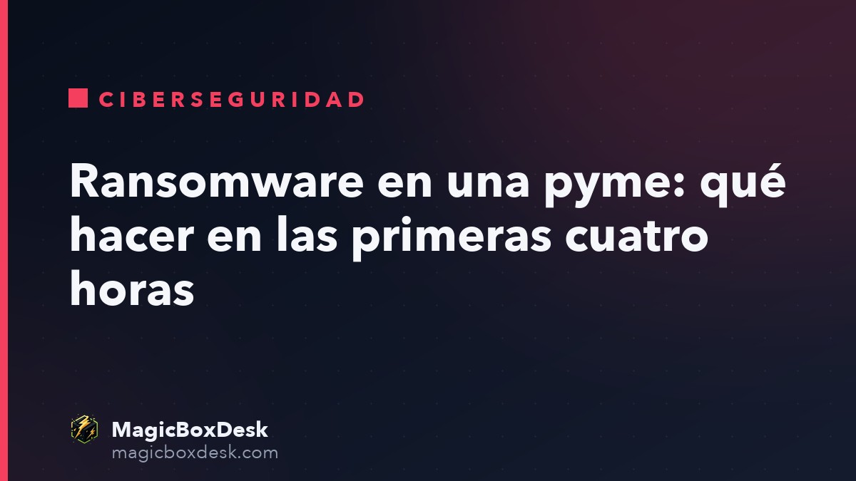 Ransomware en una pyme: qué hacer en las primeras cuatro horas