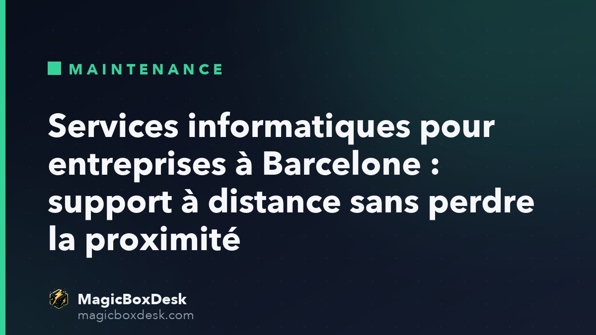 Services informatiques pour entreprises à Barcelone : support à distance sans perdre la proximité