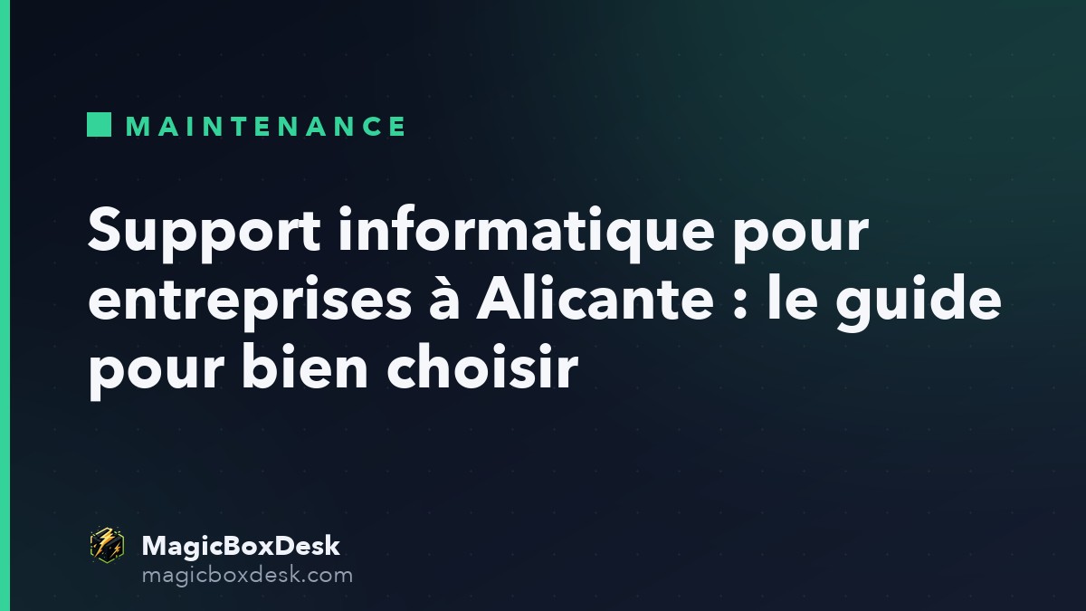 Support informatique pour entreprises à Alicante : le guide pour bien choisir