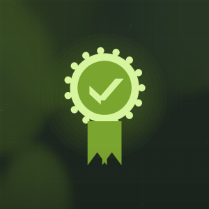 Ilustración: sello de certificación con marca de verificación