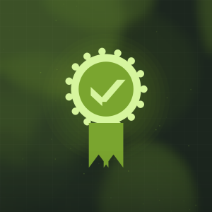 Ilustración: sello de certificación con marca de verificación