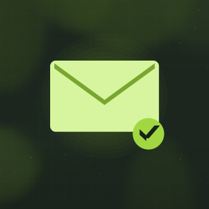 Ilustración: sobre de correo con sello de conformidad