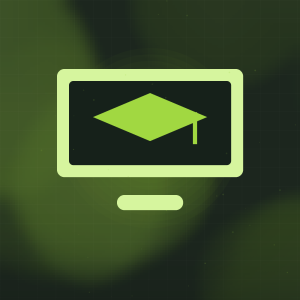 Ilustración: pantalla con un birrete de graduación