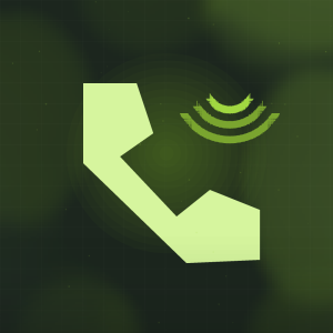 Ilustración: auricular de teléfono con las ondas de la llamada